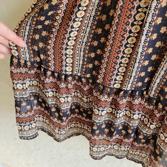 Shein Geo and Striped Print A-Line Dress Tribal Boho - Picture 9 of 11